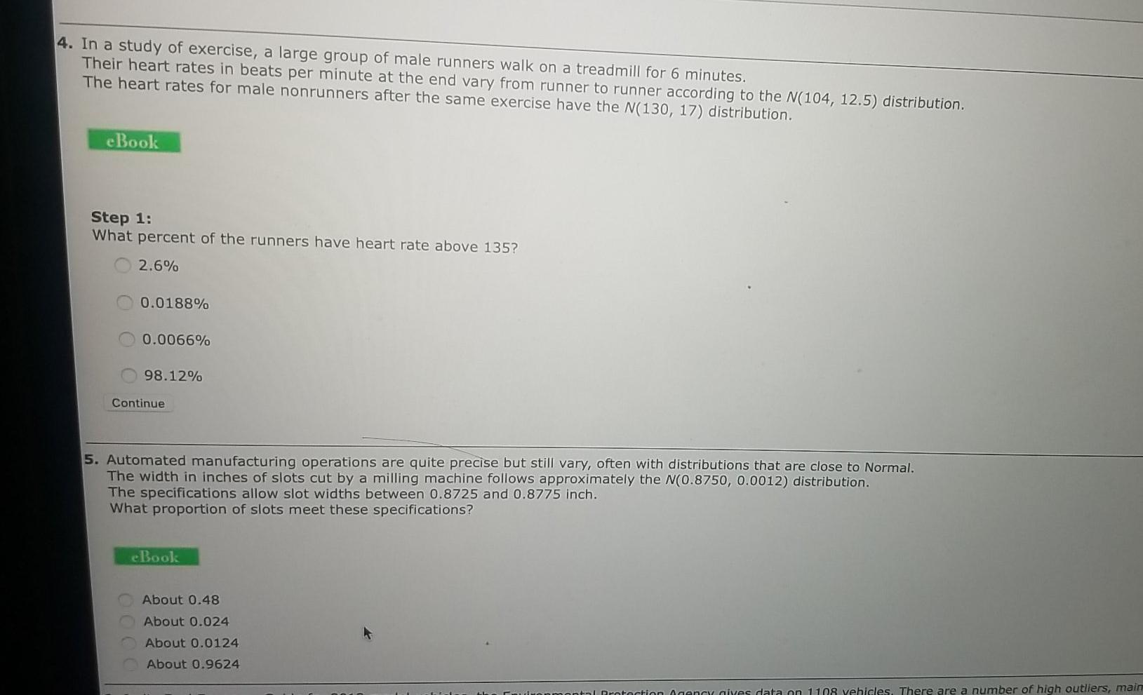 Solved 4. In a study of exercise, a large group of male | Chegg.com