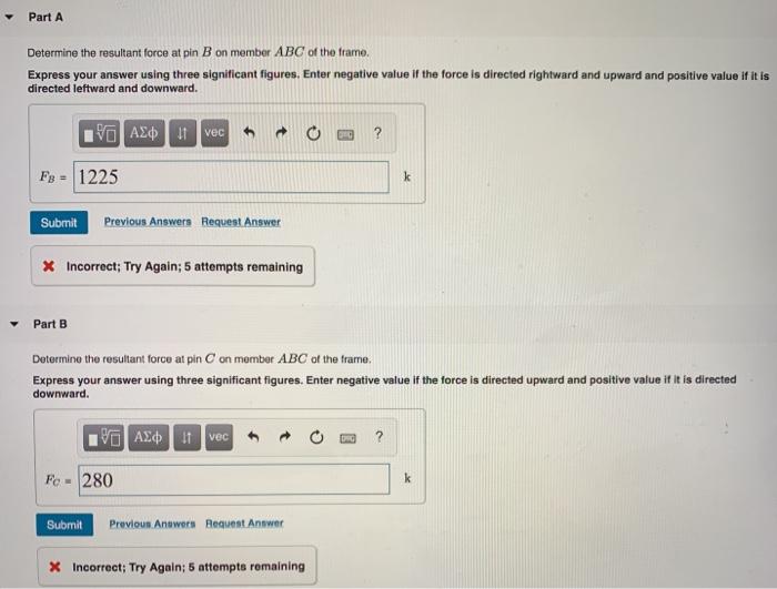 Solved Consider the four-member frame shown in (Figure 1). | Chegg.com
