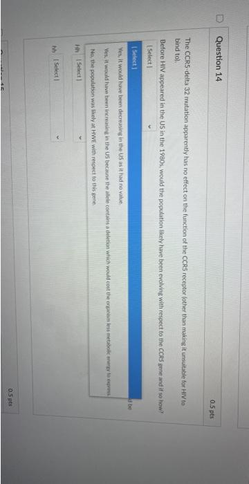 Solved The CCR5. delta 32 mutation apparently has no effect | Chegg.com