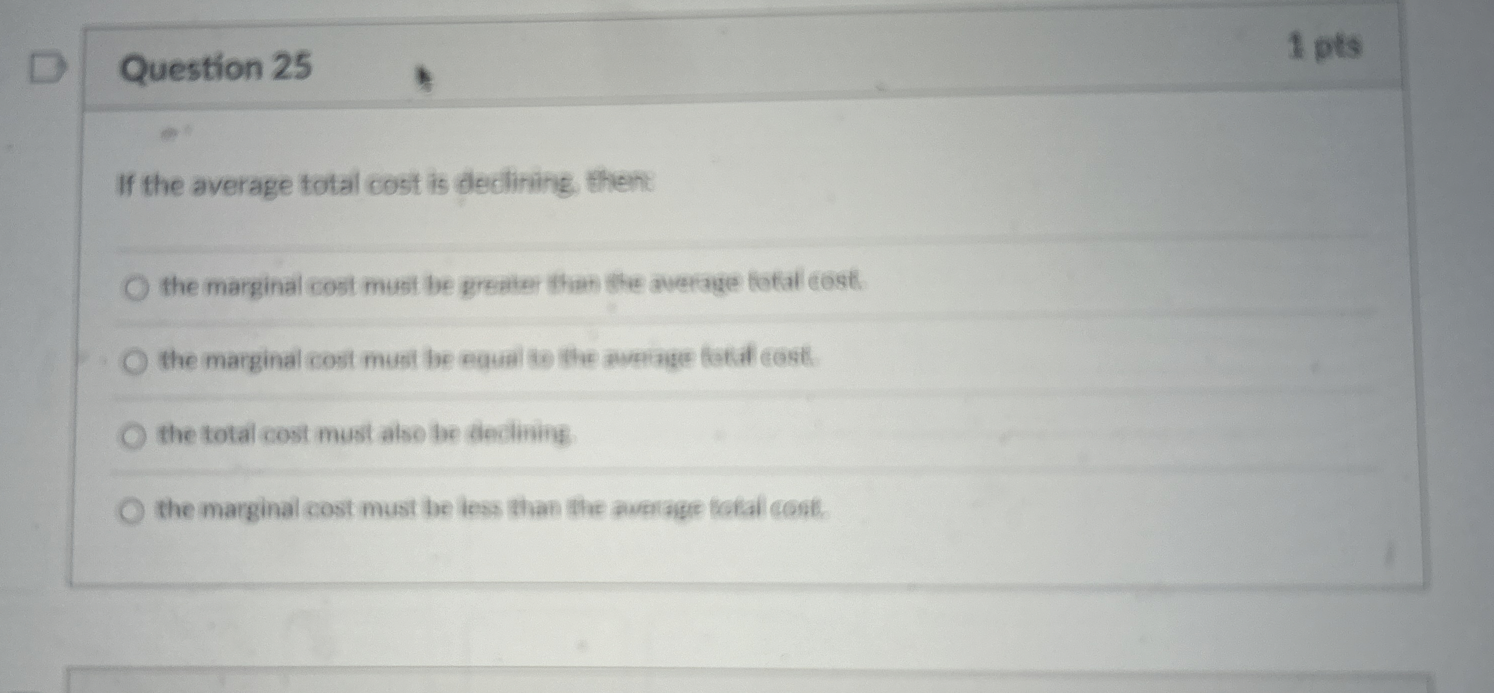 Solved Question 251 ﻿ptsIf the average total cost is | Chegg.com