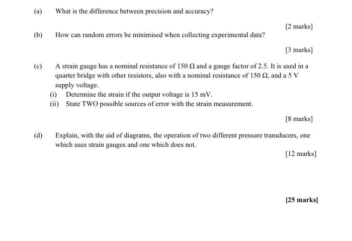 Solved (a) (b) (c) What is the difference between precision | Chegg.com