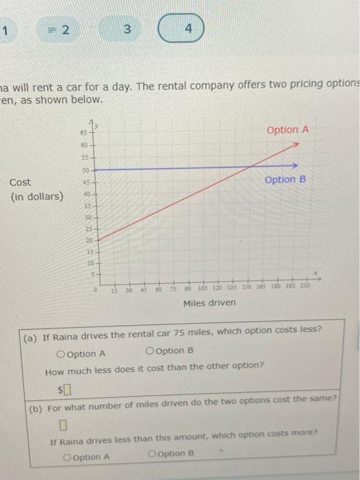 Solved Raina will rent a car for a day. The rental company