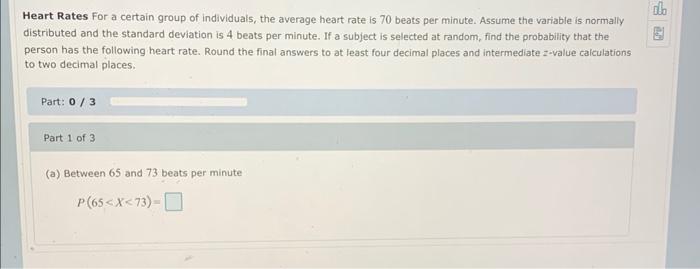 Solved Heart Rates For a certain group of individuals, the | Chegg.com