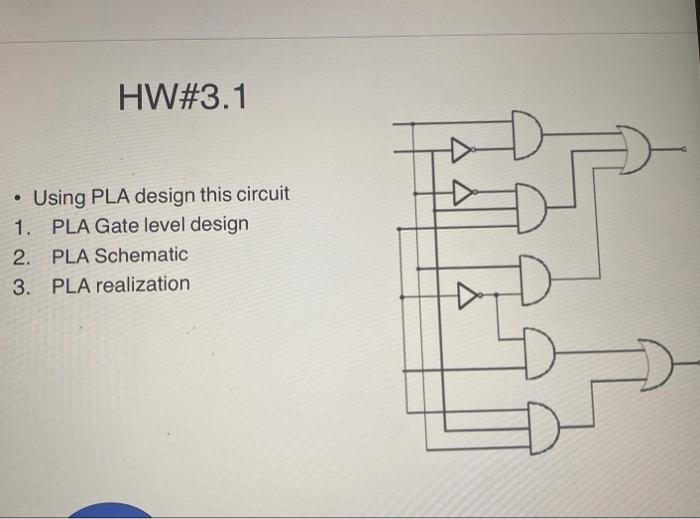 Solved Using PLA design this circuit 1. PLA Gate level