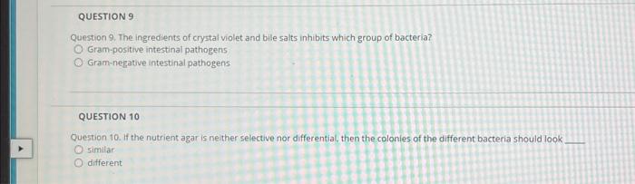 Solved Question 9. The ingredients of crystal violet and | Chegg.com