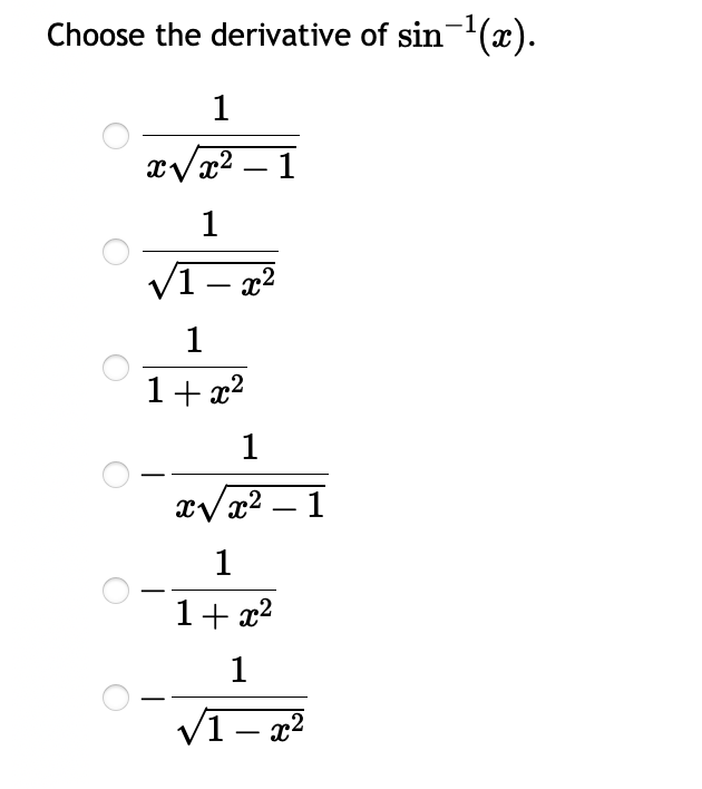 derivative of y sin inverse 1 x 2 1 x 2