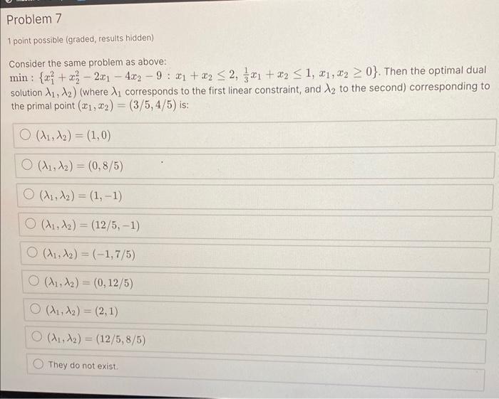 Solved 1 Point Possible (graded, Results Hidden) Consider | Chegg.com