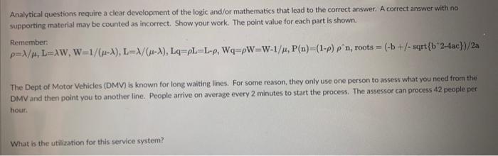 Solved Analytical questions require a clear development of | Chegg.com