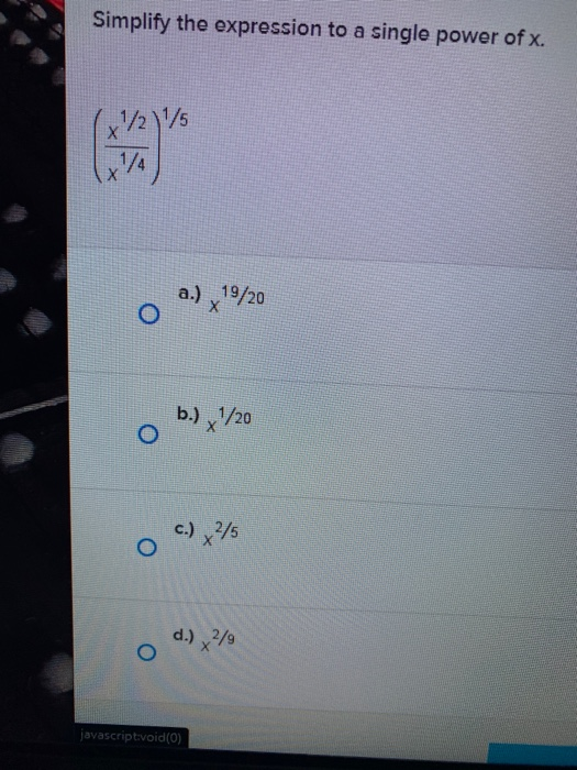 Solved Simplify the expression to a single power of x. + | Chegg.com