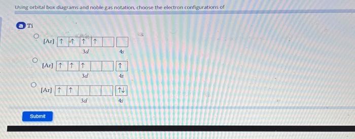Solved Using orbital box diagrams and noble gas notation, | Chegg.com
