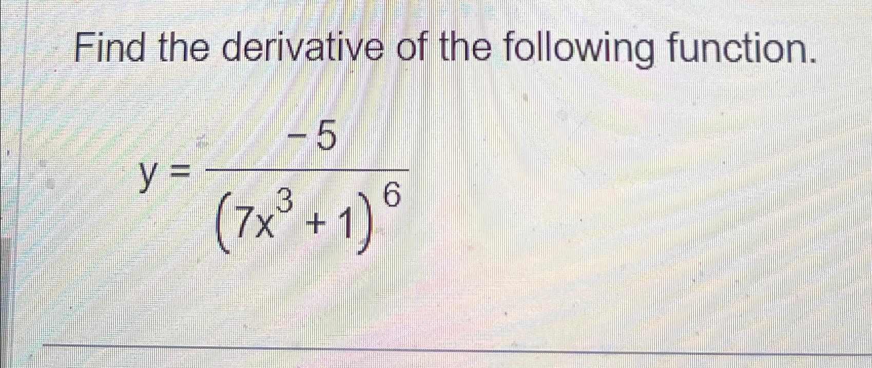 Solved Find the derivative of the following | Chegg.com