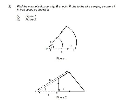 Solved 2) Find the magnetic flux density, B at point P due | Chegg.com