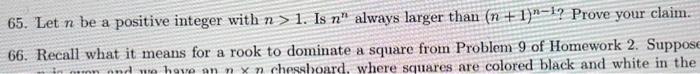 Solved 65. Let n be a positive integer with n>1. Is nn | Chegg.com