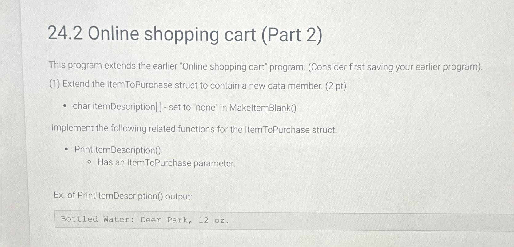 program online shopping cart part 2