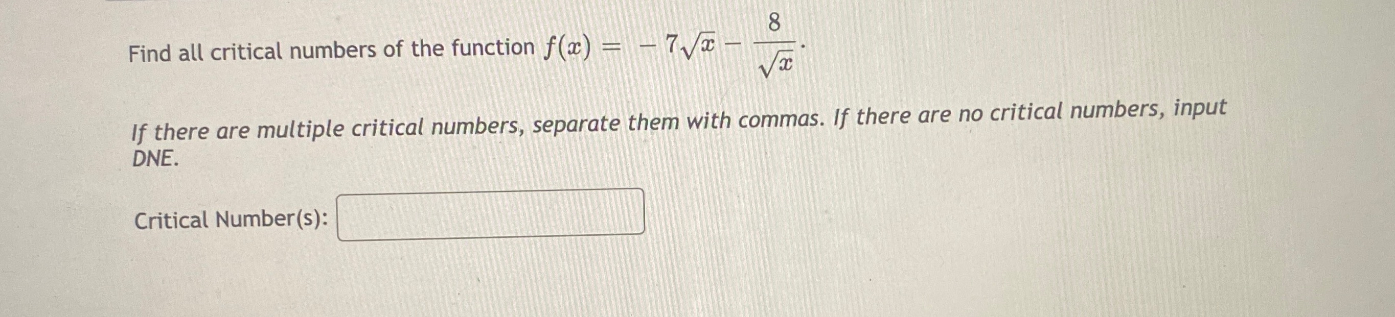 Solved Find All Critical Numbers Of The Function