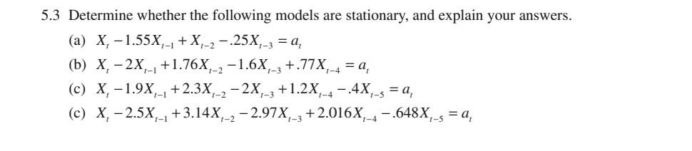 Solved 5.3 Determine Whether The Following Models Are | Chegg.com