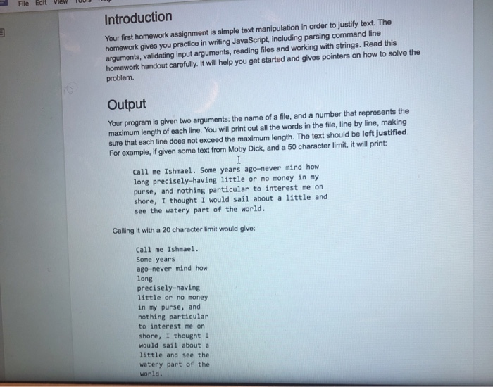 Clip File. Assignment Example Solved File Edit View Introduction Your first homework | Chegg.com