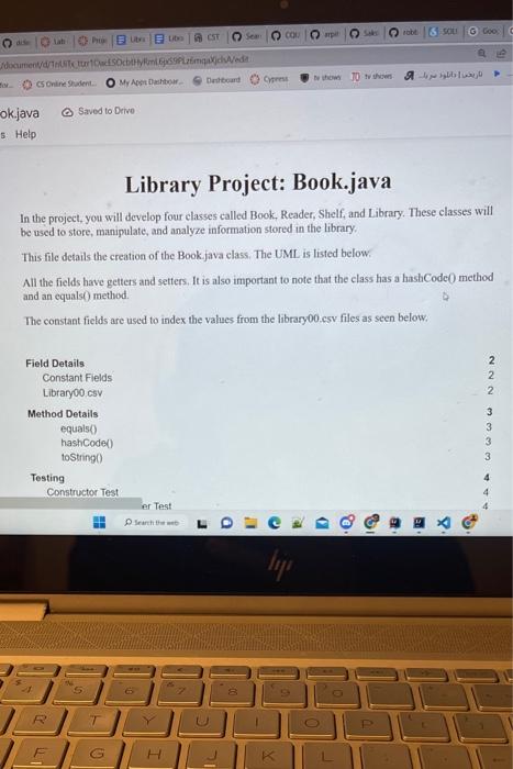 Solved Library Project: Book.java In the project, you will | Chegg.com