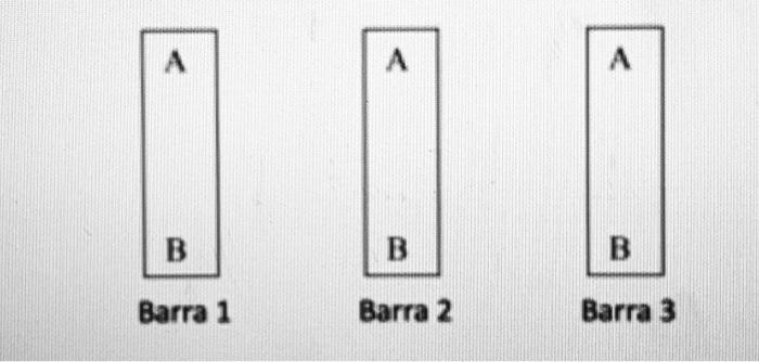 Solved Three bars labeled 1, 2, and 3 have the letters A and | Chegg.com