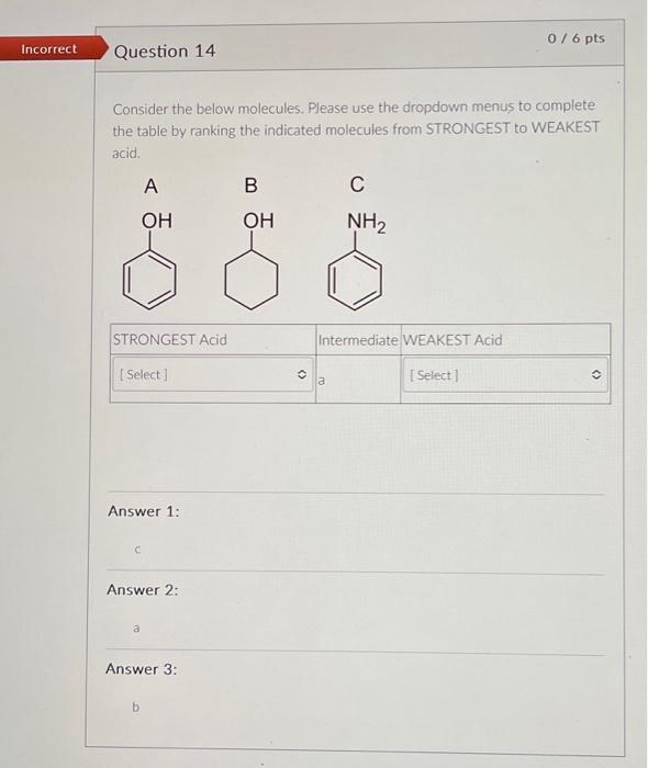 Solved Consider The Below Molecules. Please Use The Dropdown | Chegg.com