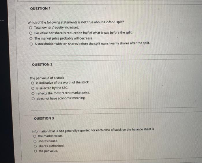 Solved QUESTION 1 Which Of The Following Statements Is Not | Chegg.com