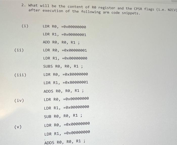 Solved 2. What will be the content of RO register and the | Chegg.com