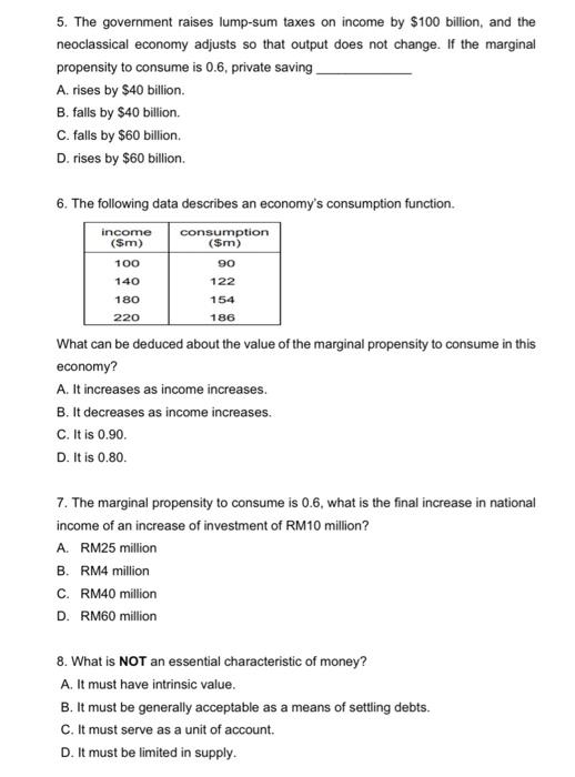 solved-5-the-government-raises-lump-sum-taxes-on-income-by-chegg