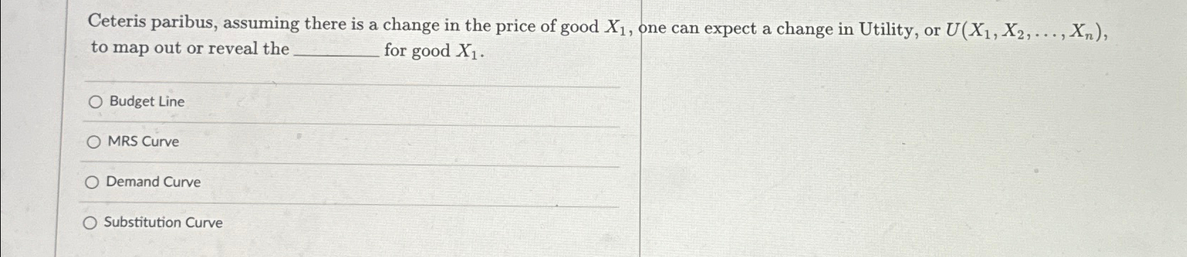 Solved Ceteris paribus, assuming there is a change in the | Chegg.com