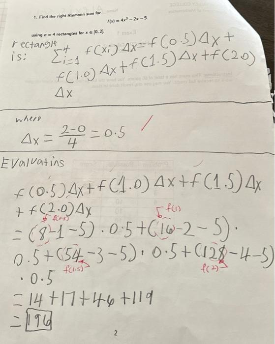 Solved #1. You need to fix your values for the functions. | Chegg.com