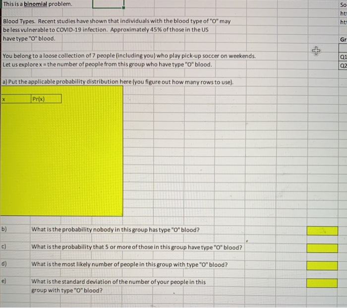 Solved This is a binomial problem. So ht: htt Blood Types. | Chegg.com