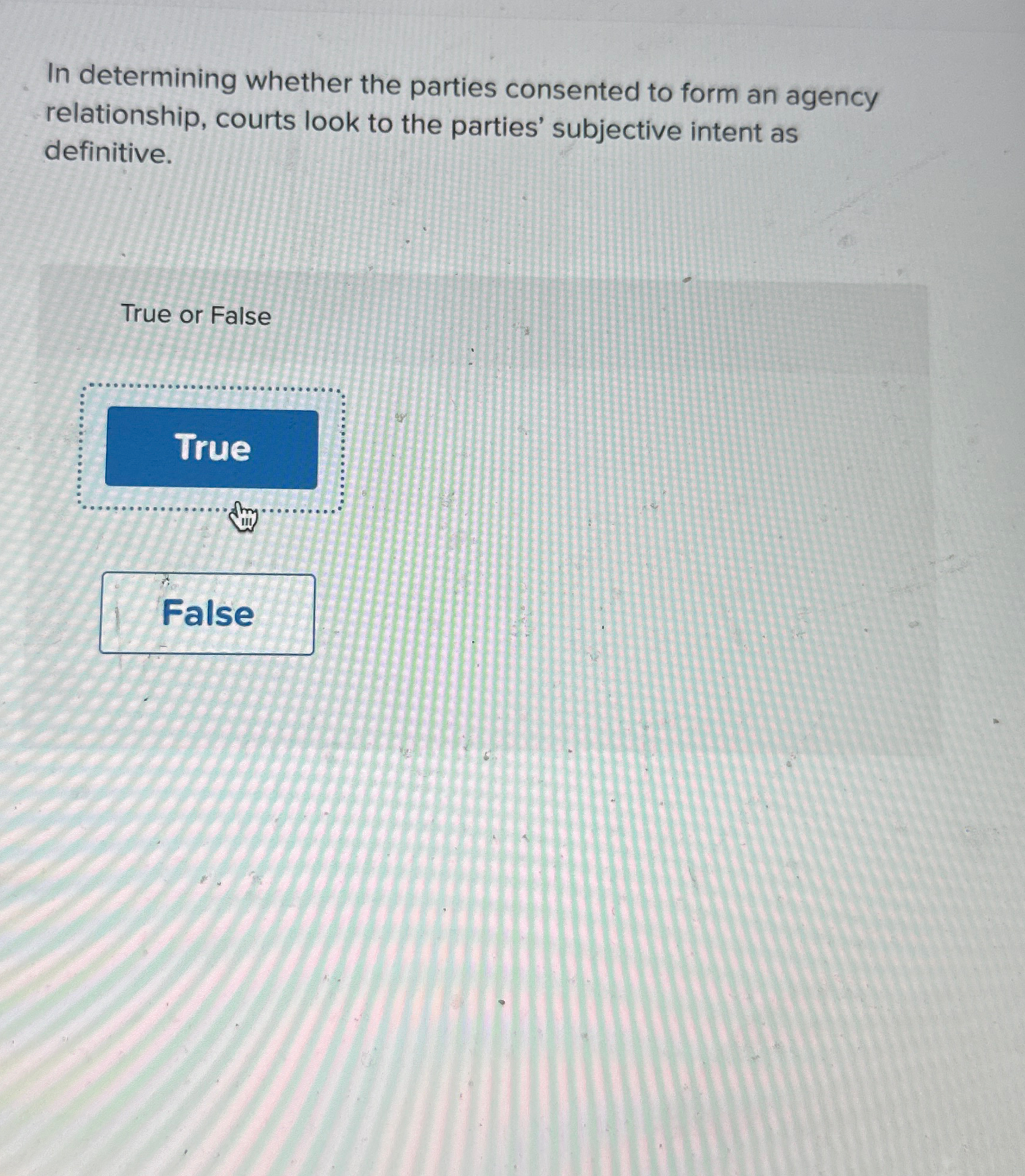 Solved In determining whether the parties consented to form | Chegg.com