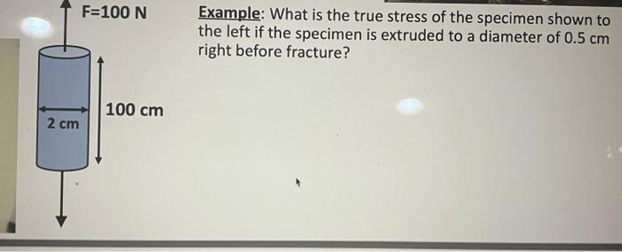 Solved Example: What is the true stress of the specimen | Chegg.com