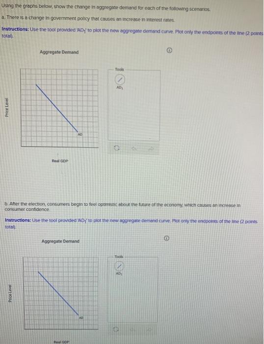 Using the graphs below. show the change in aggregate | Chegg.com