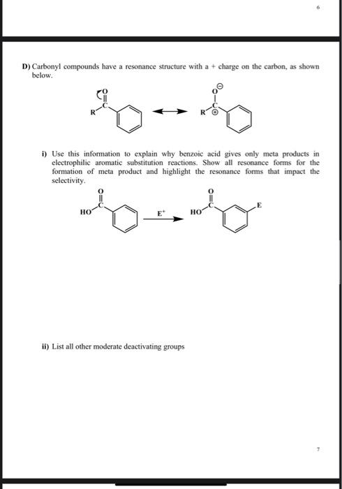 Solved D) Carbonyl compounds have a resonance structure with | Chegg.com