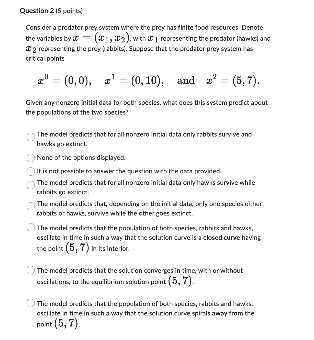Solved Question 2 5 ï Points Consider A Predator Prey System Chegg Solved Question 2 5 ï Points Consider A Predator Prey System Chegg