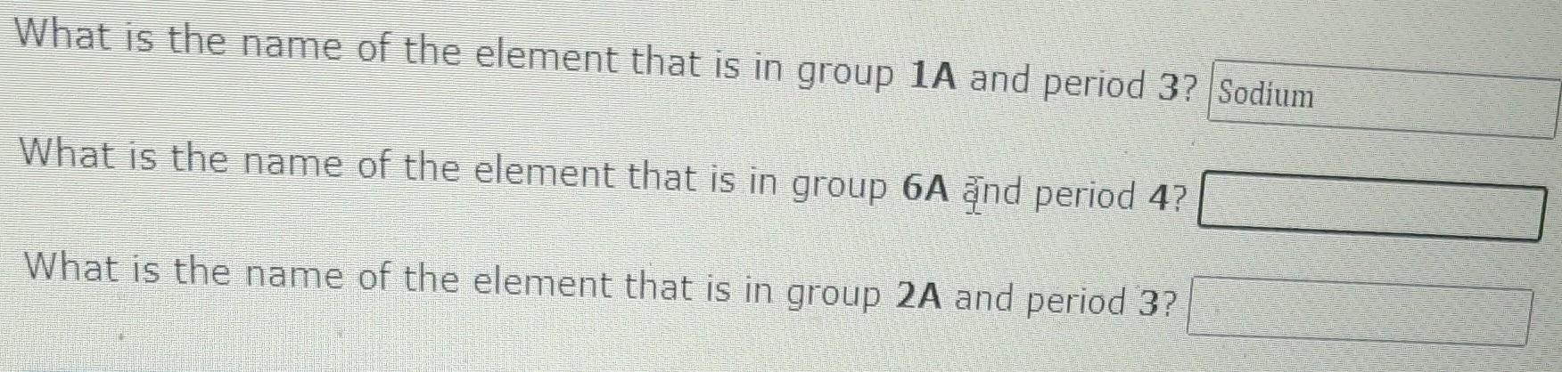 Solved What is the name of the element that is in group 1A Chegg com