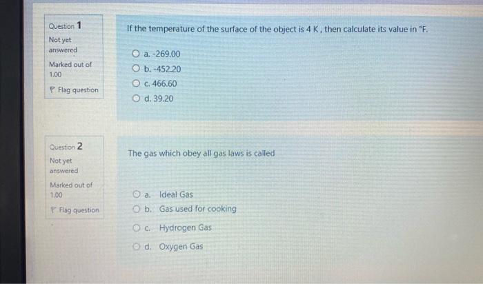 Solved Question 1 If the temperature of the surface of the | Chegg.com