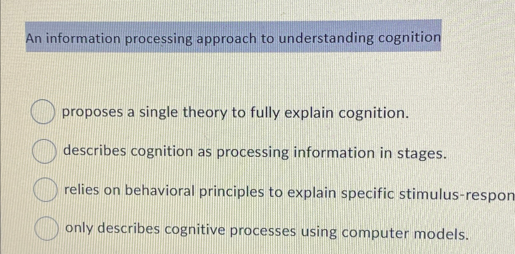 Cognitive processing theory hot sale