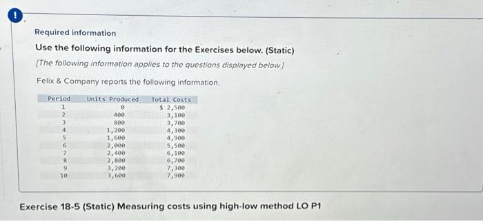 Solved Required information Use the following information | Chegg.com