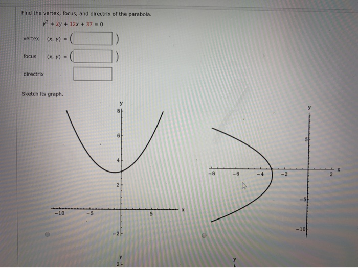 Solved Find the vertex, focus, and direction of the