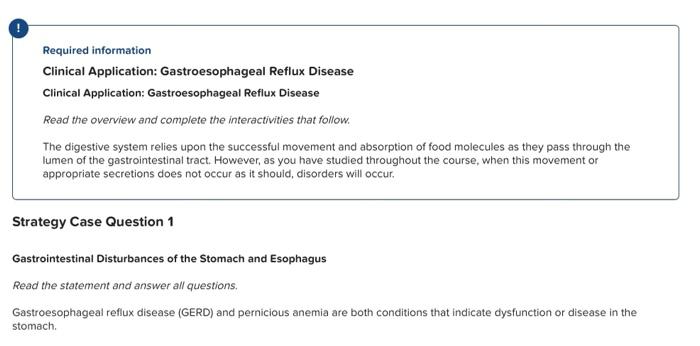 Solved O Required information Clinical Application: | Chegg.com