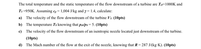 Solved The total temperature and the static temperature of | Chegg.com