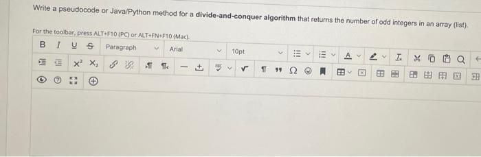 Solved Write a pseudocode or Java/Python method for a | Chegg.com