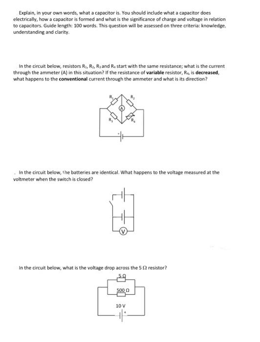 Solved Explain, in your own words, what a capacitor is. You