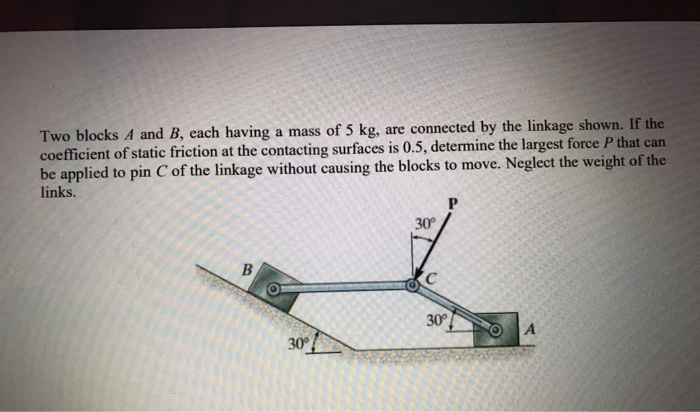 Solved Two Blocks A And B, Each Having A Mass Of 5 Kg, Are | Chegg.com