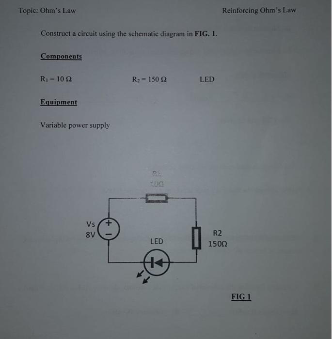 Schematic Diagram Of Ohm S Law - Circuit Diagram