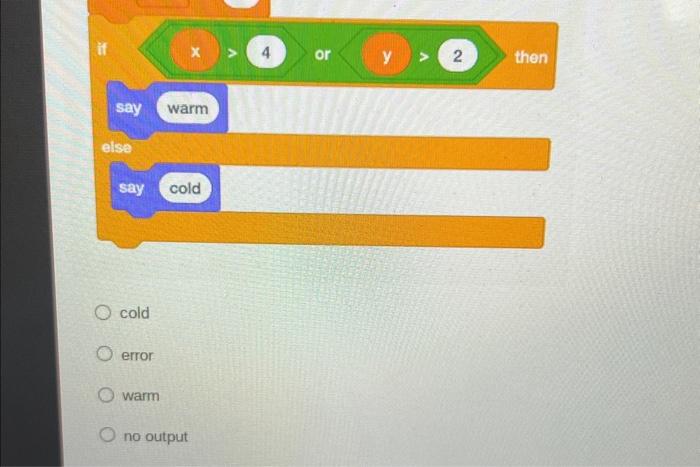 Solved What is the output of the following Scratch blocks? | Chegg.com