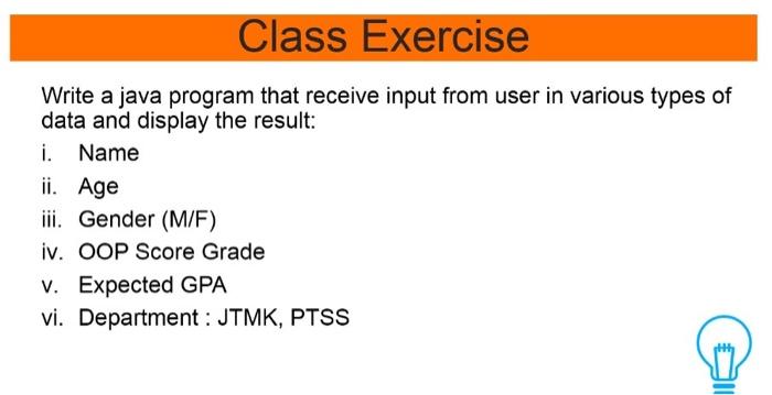 Solved Class Exercise Write a java program that receive | Chegg.com