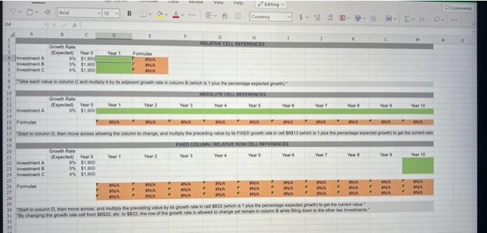 Solved Relative Cell References One of the most powerful | Chegg.com