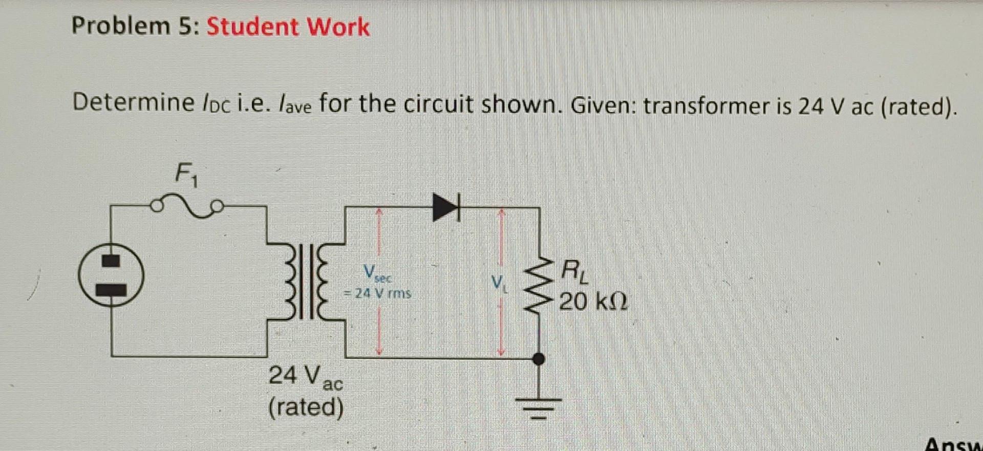 Solved Problem 1: Determine The Peak Load Voltage For The | Chegg.com